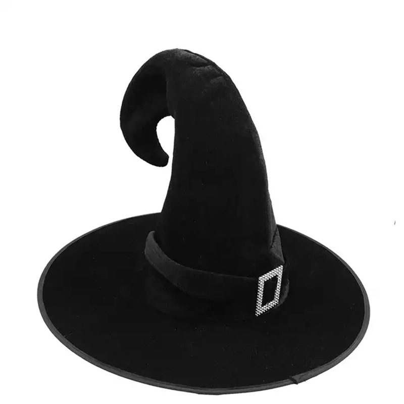 Halloween Black Magic Witch Hat Party Dance Props Corner Black Witch Hat Gęsty aksamit DH-RL051