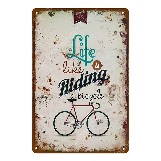 Retro Ride My Bicycle Metal tin Signs Riding Bike Retro Poster Vintage Bar Pub Club Home Decor Shabby Chic Wall Art Painting personalized Plaque Size 30X20CM w02