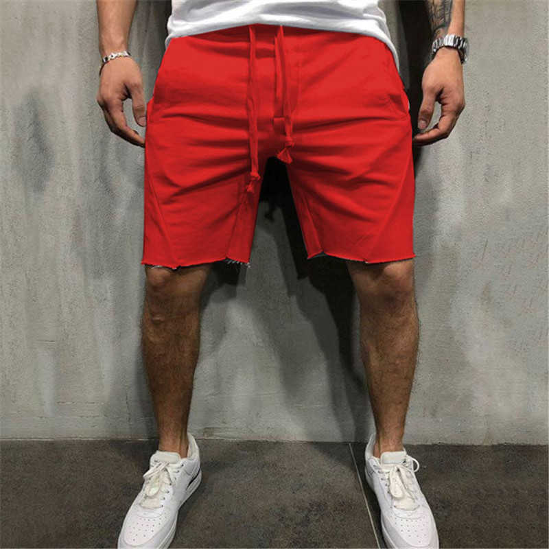 Mäns shorts Sommarmens Solid Casual Shorts Spandex Men Workout Knelängd dragskontring Sweatshorts Fitness Ropa Hombre Short Homme G230303