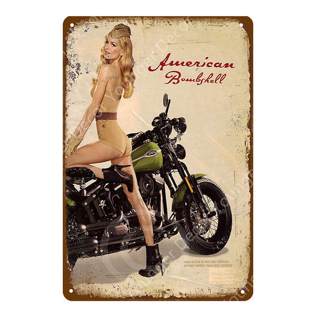 Pintura de barramento clássico Motocicleta Placa de metal de metal Decoração de casa Vintage Tin Sign Bar Pub Garagem Poster decorativo de placa personalizada e chique vegetal 30x20cm W02