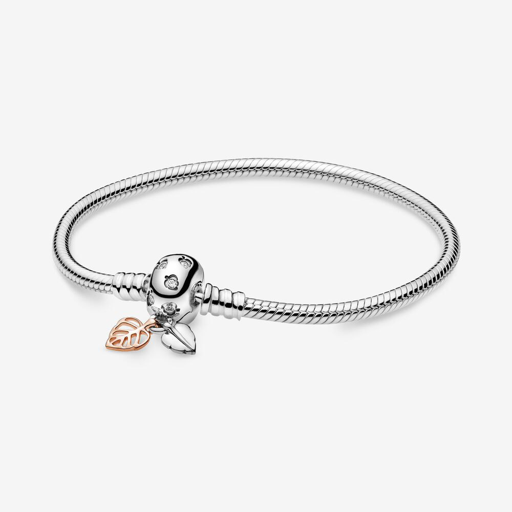 925 Sterling Silver Charm för Pandora Nytt armband krona O Buckle Chain Copper Base Chain Rose Gold Plated Lemiduous Buckle Diy Snake Bone Chain Chain Chain