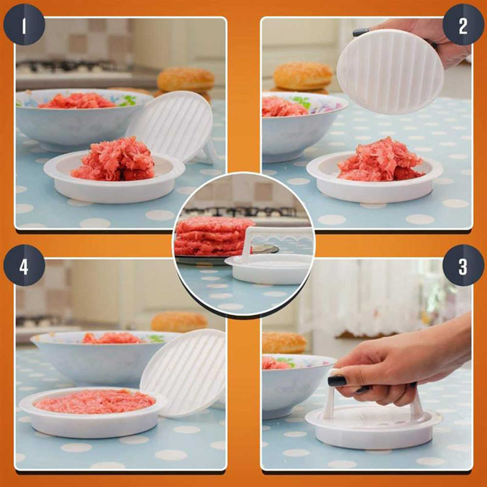 Poultry Tools Hamburger Maker Round Shape Hamburger Press Non-Stick Meat Burger Chef Cutlets Beef Grill Burger Press Patty Maker Mold Kitchen