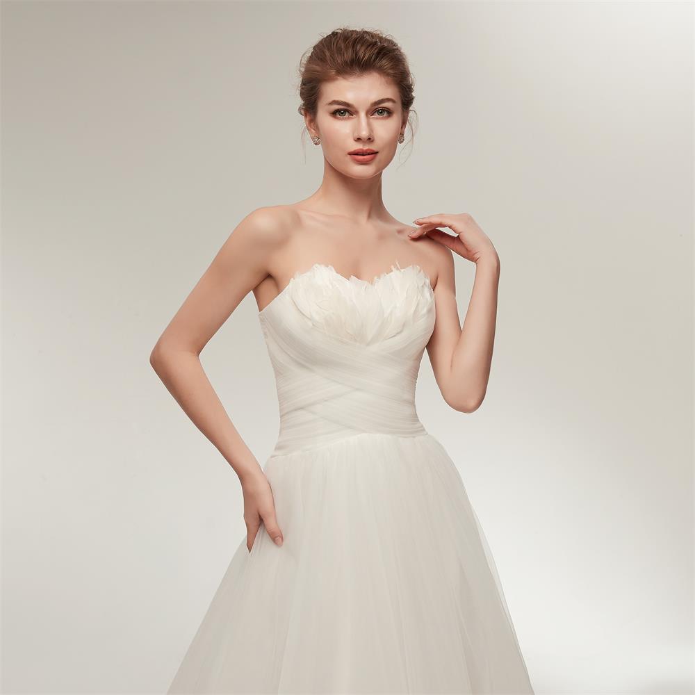 Robe de mariée 2023 printemps nouveau blanc A-ligne tendance Design chérie ENS631