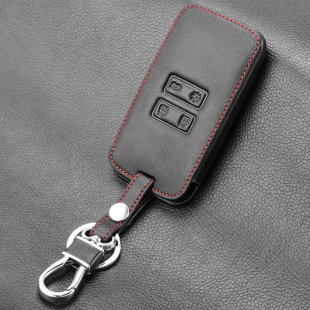 Genuine Leather Car New key Card Cover Case fit for Renault Koleos Kadjar Keychain Wallet Protector Holder