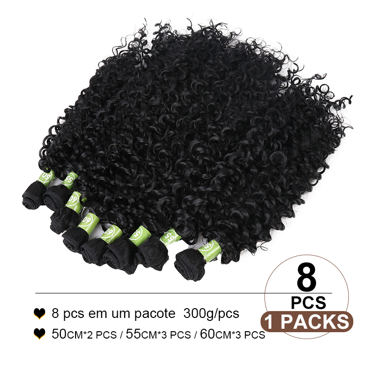 Synthetic Curly Hair Bundles Water Wave BIO Hair Weave /pack Enough Head Protein Fiber Organic Ice Silk Hair Extensions Set