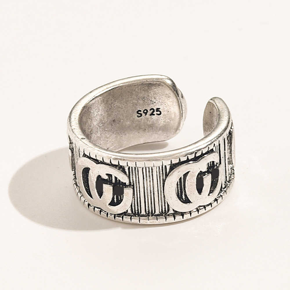Principais jóias de jóias de jóias de prata equipamento de cobre super clássico anel aberto homens e mulheres