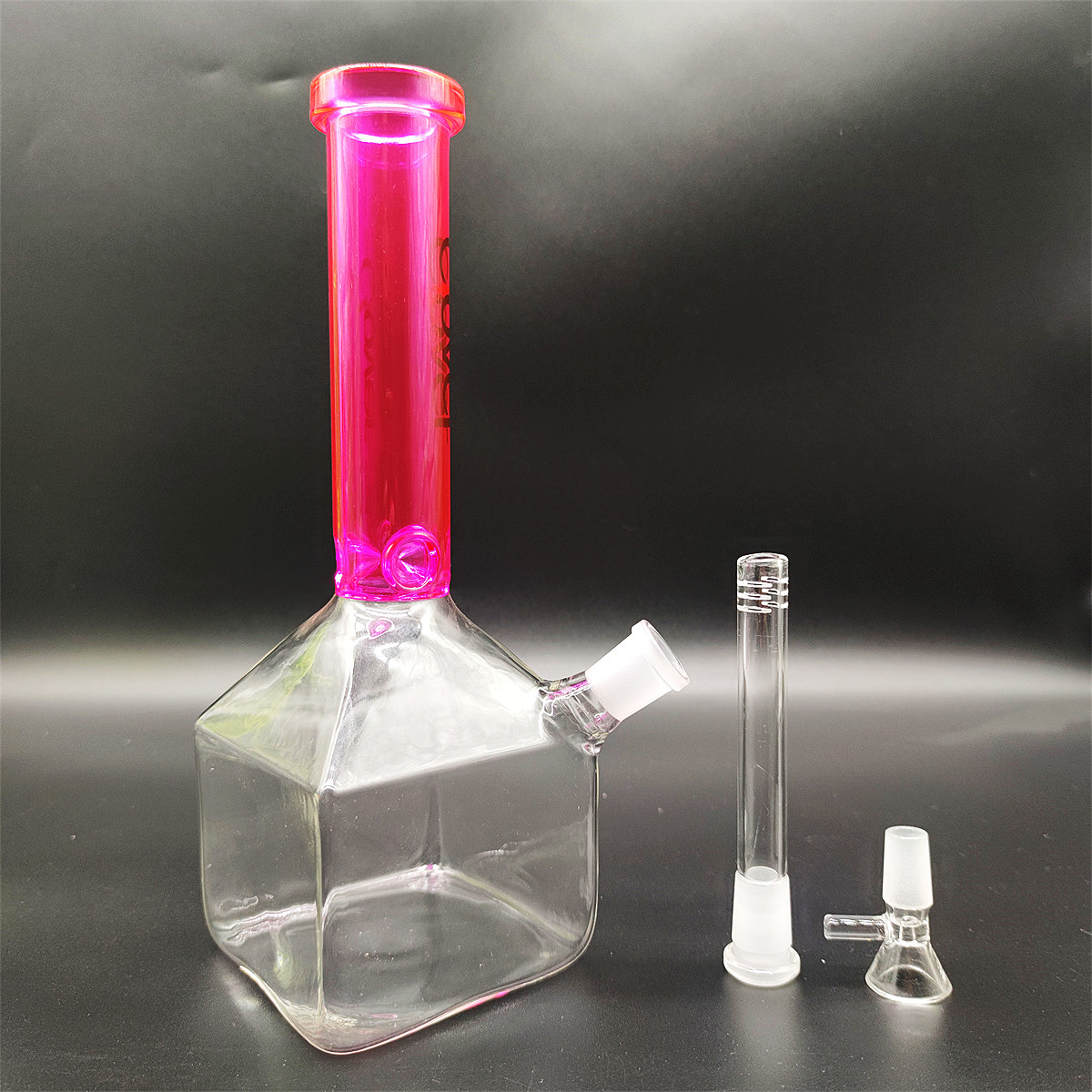 2023 Heady Bong Hookah Bong Glass Dab Rig Unique Design Multi Color Blue Cube Base Freezer Water Bongs Smoke Pipes 14.4mm Male Bowl With Stem wholesale