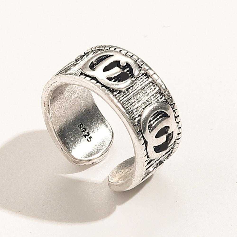 60% DE DESCUENTO 2023 Nueva joyería de moda de lujo de alta calidad para plata cobre doble engranaje súper clásico anillo abierto para hombres y mujeres