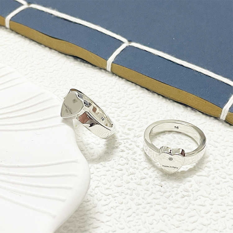 20% korting op alle items 2023 Nieuwe luxe hoogwaardige mode -sieraden voor hartring zilver origineel hiphop ins hand sieraden dubbele ring