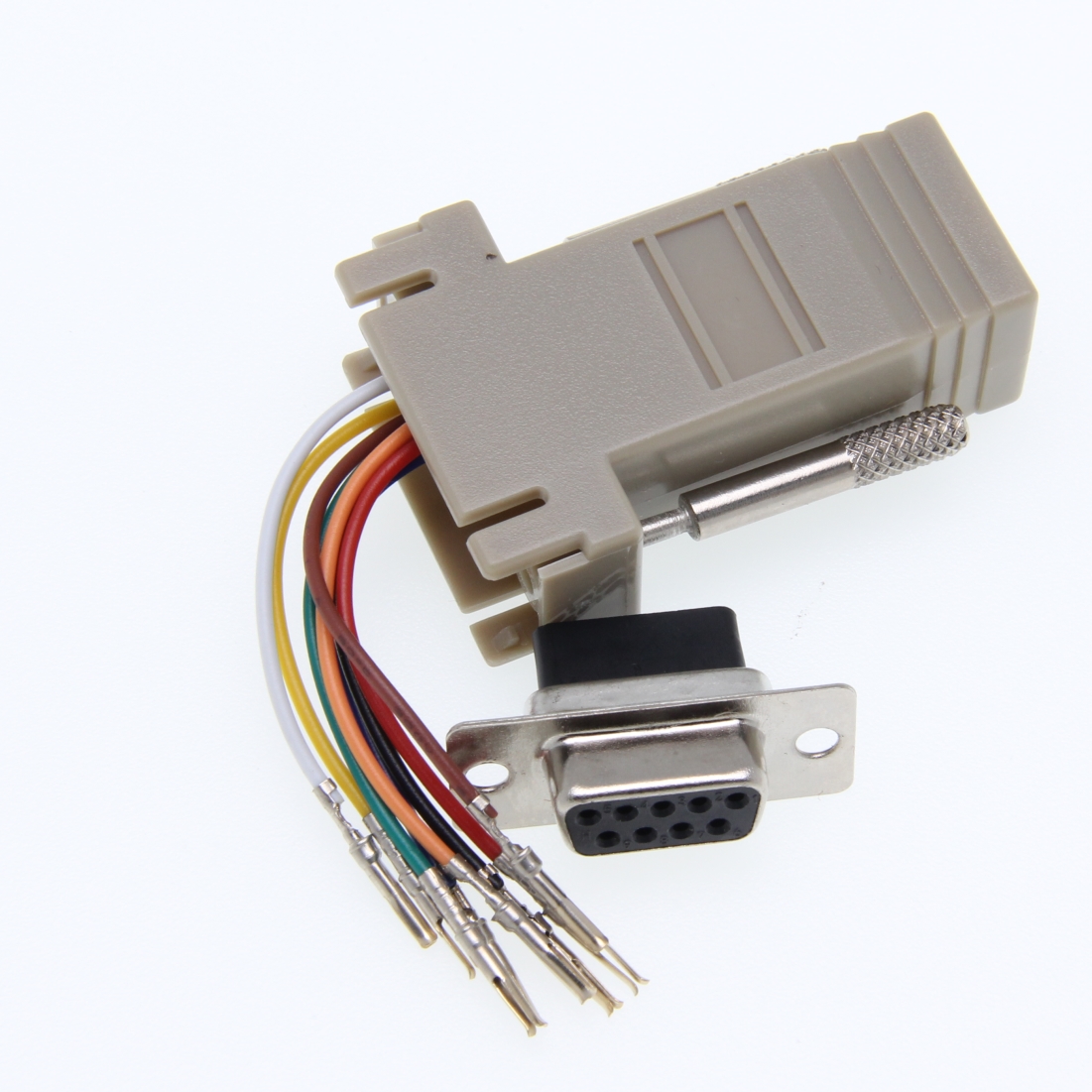 Kaliteli toptan db9 dişi ila rj45 dişi f/f rs232 modüler adaptör konnektör dönüştürücü genişletici