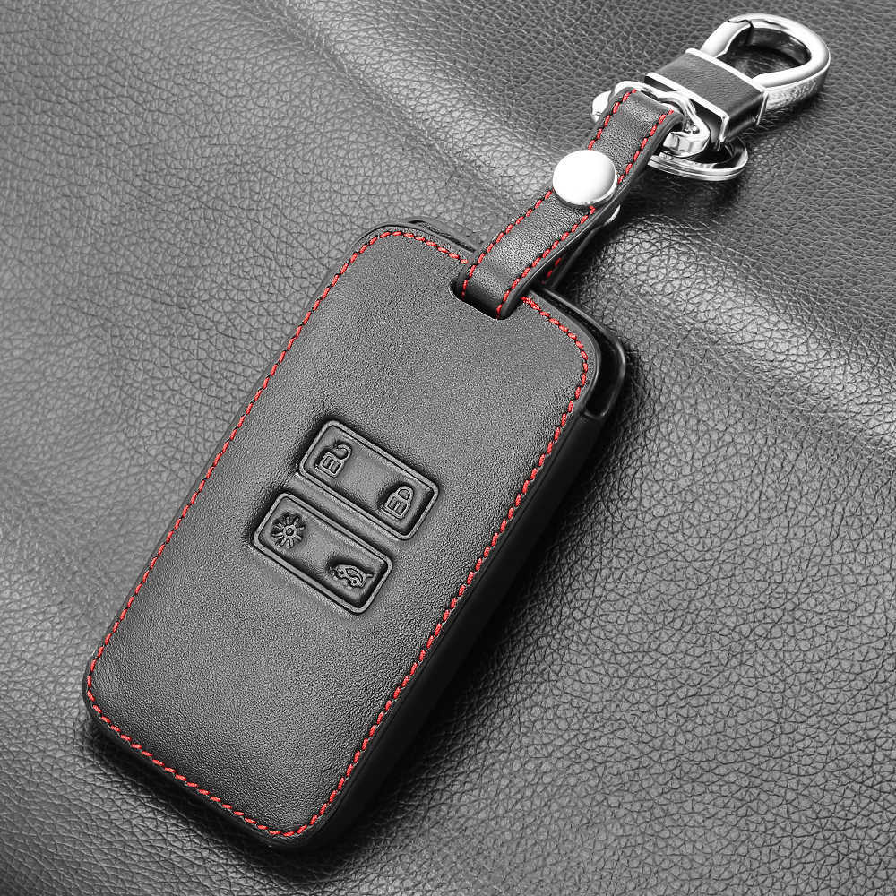 Genuine Leather Car New key Card Cover Case fit for Renault Koleos Kadjar Keychain Wallet Protector Holder