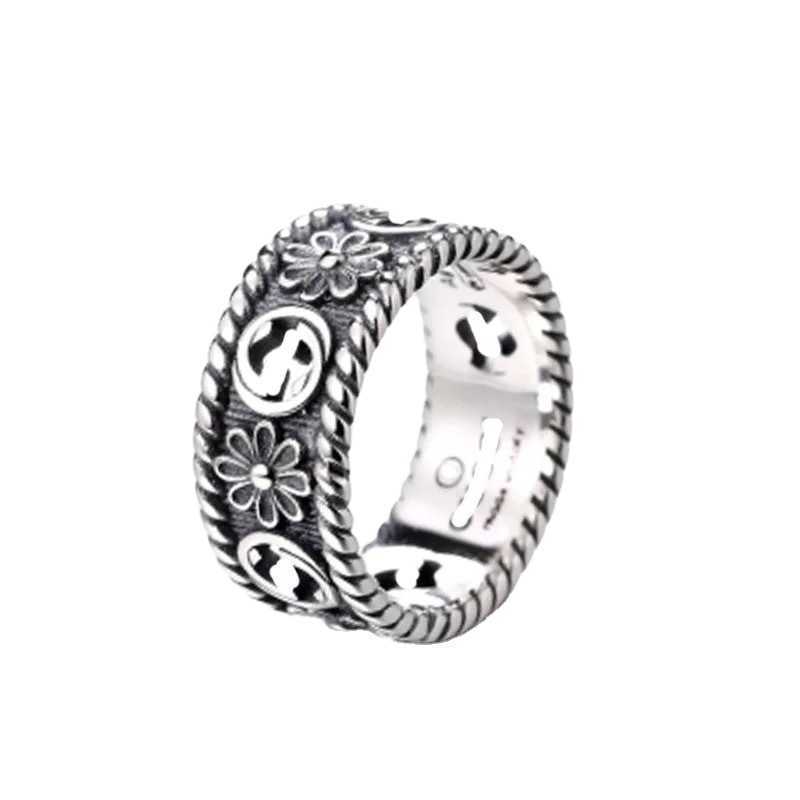 Bijoux de luxe de haute qualité Anciens hommes et femmes couple paire bague en argent sterling famille squelette elfe amour intrépide Little Daisy