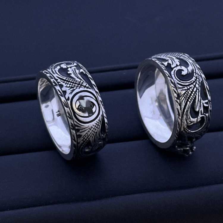 Factory grossist 2023 Nya lyxiga högkvalitativa modesmycken för silver antik tolv zodiak tigerhuvud ring personlig unisex