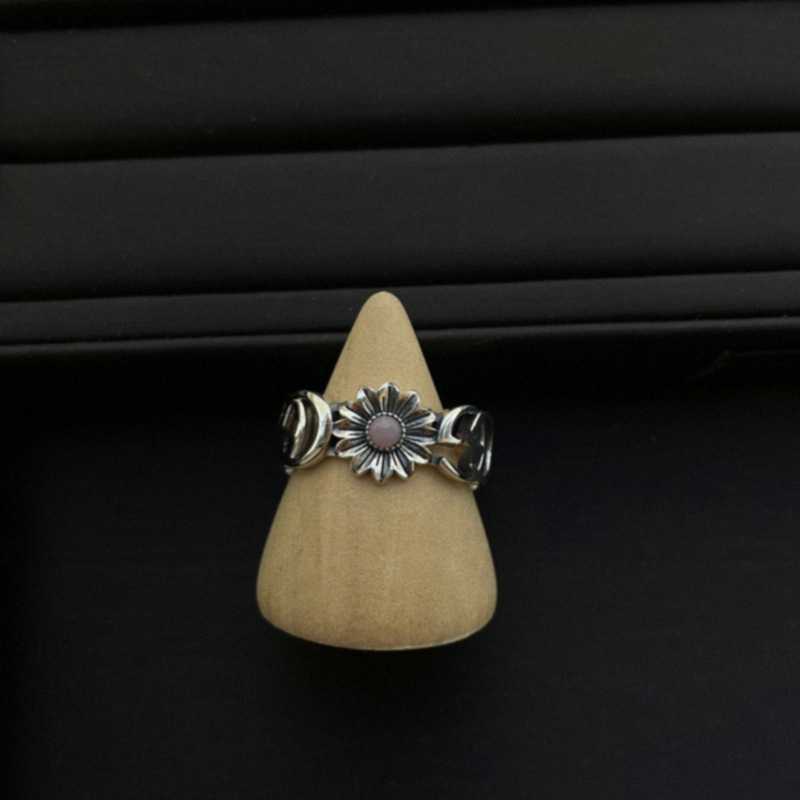 80% korting op 2023 Nieuwe luxe hoogwaardige mode -sieraden voor zilveren bloemroze turquoise ring bloemen opaalring voor geliefden