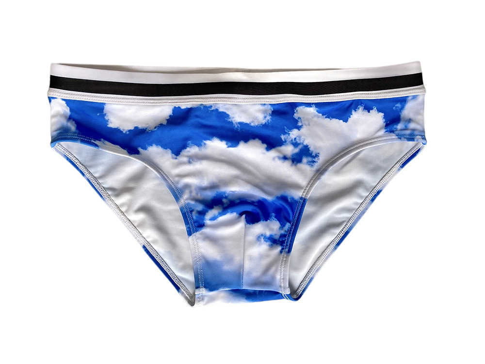 Mens Swimwear 2022 Sky Cloud Mens Swimsuit Swim Briefs Sexy Push Up Bikini Swimwear Man Swimmng
