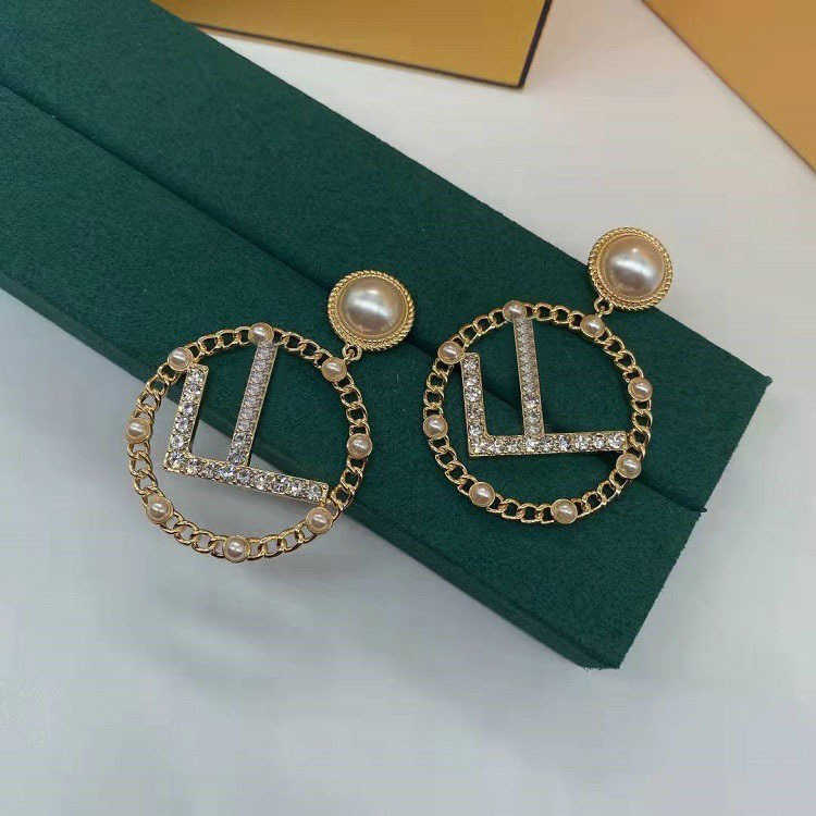 20% OFF 2023 New Luxury High Quality Fashion Jewelry for round Pearl Earrings brass high version silver needle earrings female