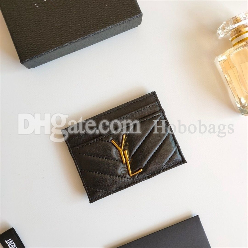 Top-Qualität Designer-Kartenhalter Geldbörse Mode Damen Herren Luxus-Geldbörsen Kaviar-Leder mit Box Y doppelseitige Kreditkarten Münze Mini-Geldbörsen