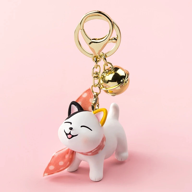 2023 Rings Keychains desenho animado Silk Senk Cat Animal Key Anéis