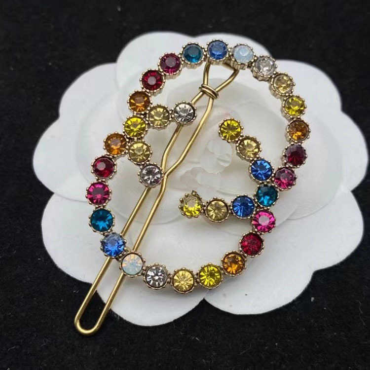 20% OFF 2023 New Luxury High Quality Fashion Jewelry for Duckbill clip ancient made old double color Rhinestone hairpin brass material one line hair