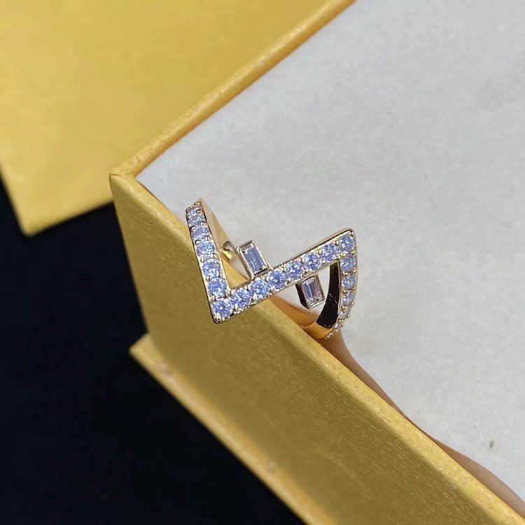 60% OFF 2023 New Luxury High Quality Fashion Jewelry for Rhinestone Brass Adjustable Open Premium Small Design Versatile Ring
