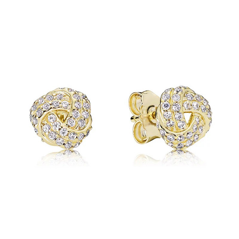 STERLING SILVER 925 Pendant for Women Pandora Bracelet Gold Love Series Earring