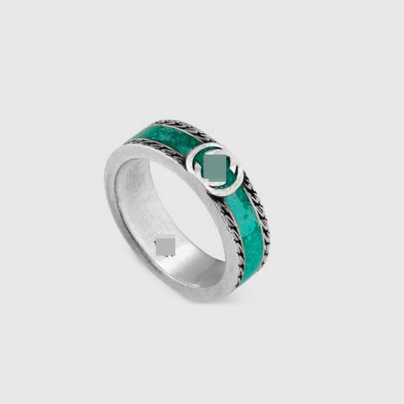 80% OFF 2023 New Luxury High Quality Fashion Jewelry for New sterling silver double interlocking enamel ring for couples to make old and non-fading ins gifts