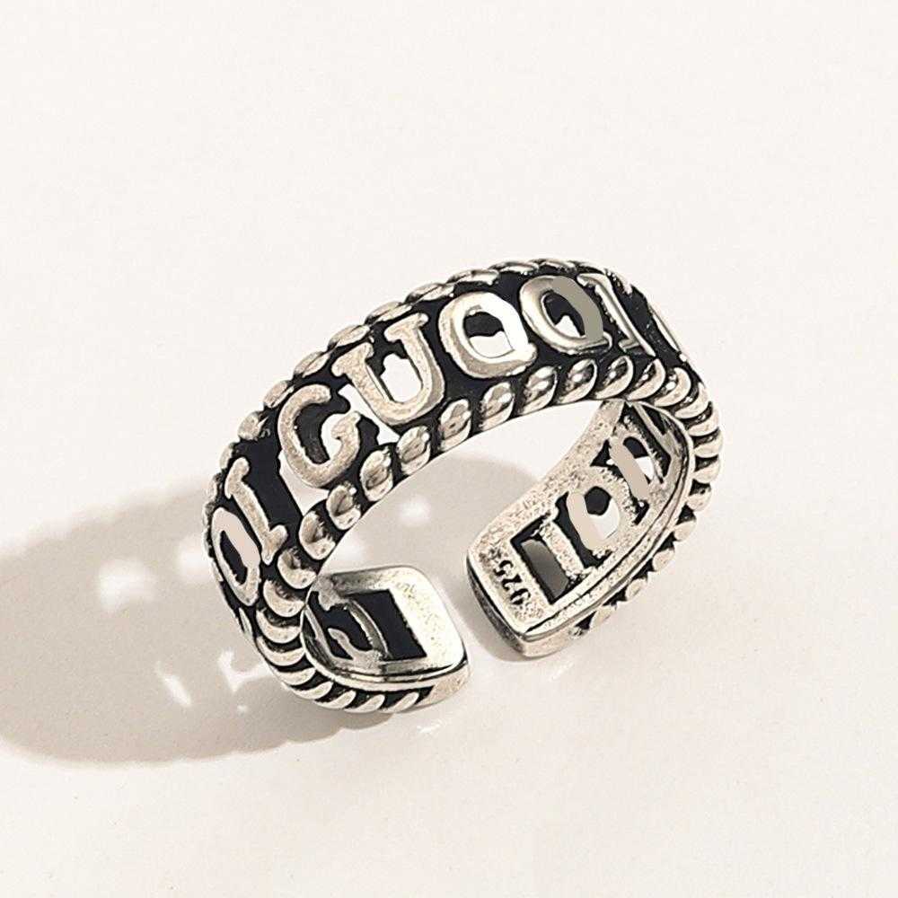 80% OFF 2023 New Luxury High Quality Fashion Jewelry for Ancient family double copper engraving hollowed out carved pair old twist couple opening ring