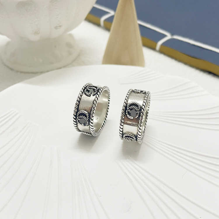 20% de desconto em todos os itens 2023 Novas jóias de moda de alta qualidade de luxo para antigo casal de amantes de tendências de tornda de prata na versão alta do anel