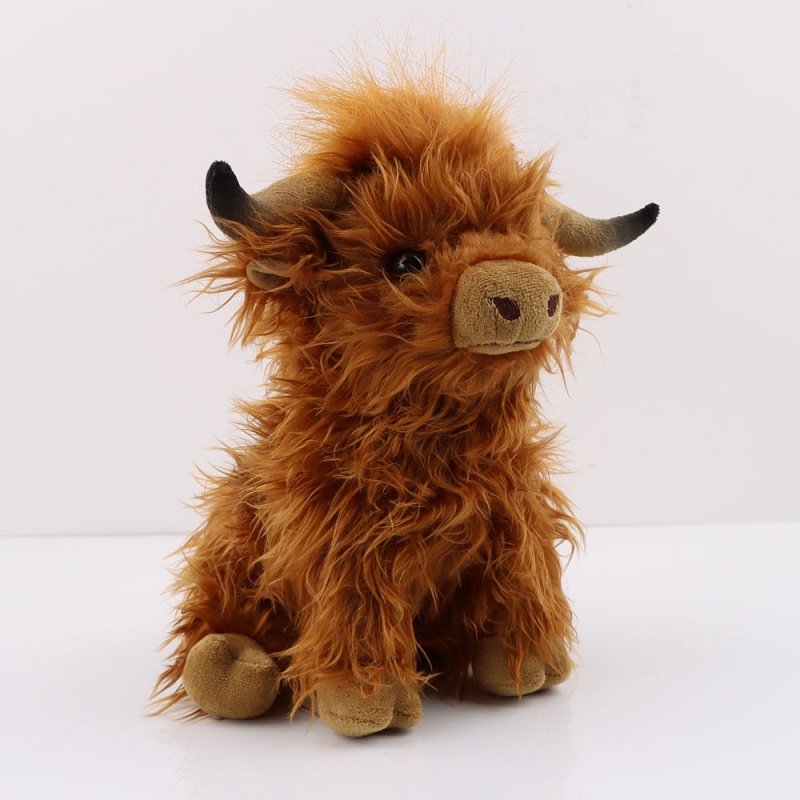 Produttori all'ingrosso 25 cm i Highland Cow Scottish Highland cowboy giocattoli di peluche film di cartoni animati e bambole periferiche televisive regali bambini