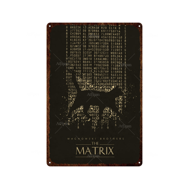 Matrix Film Métal Tin Sign Affiche Vintage Film Affiches Plaque Tin Sign Décoration de La Maison Plaques Pour Salon Porte Club Garage Décoration Murale Pour Man Cave Taille 20X30CM w01