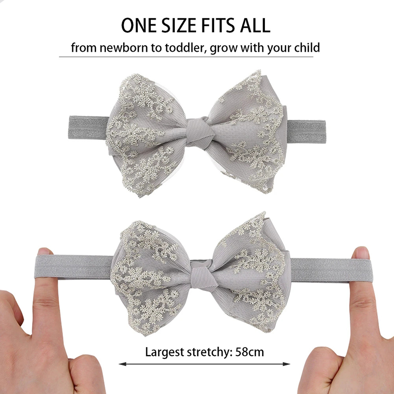 Grote lint boog goud kanten hoofdband elastische nylon tulband hoofdbanden voor babymeisjes haaraccessoires pasgeboren bowknot top kopscherm