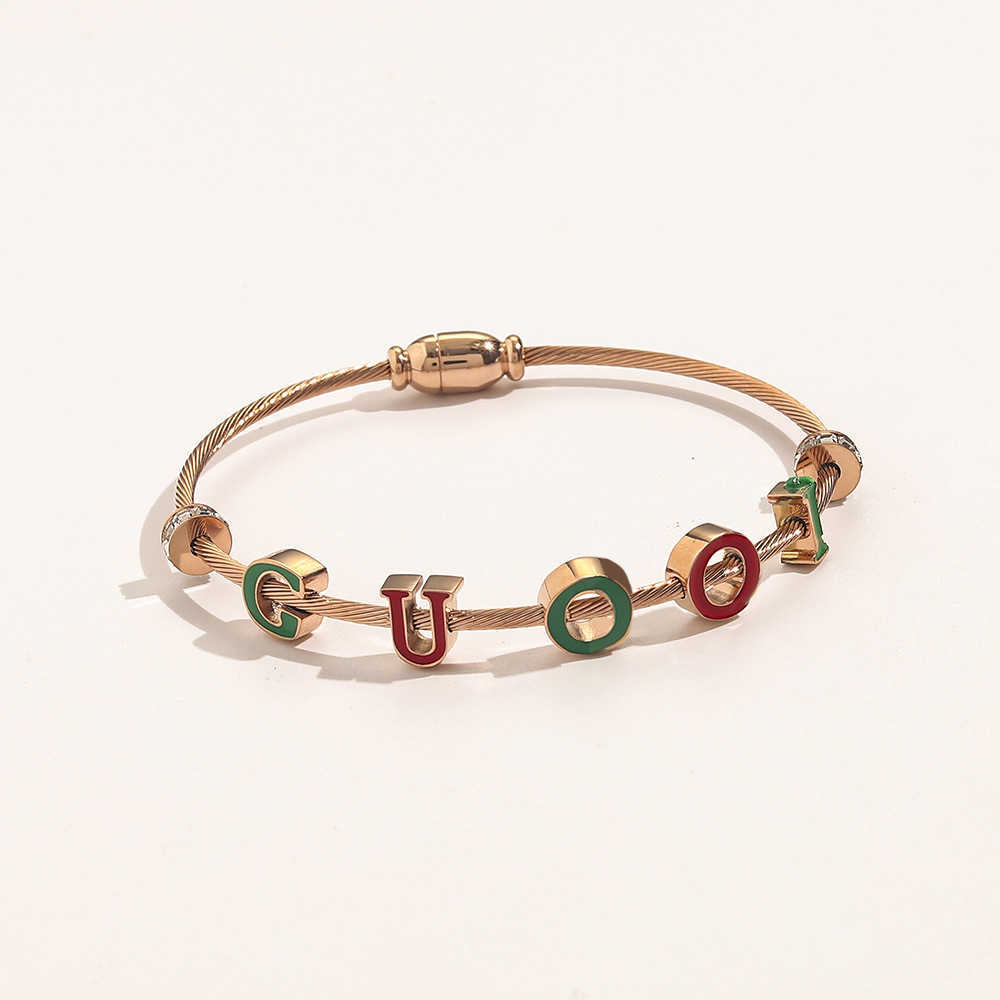 High quality luxury jewelry Bracelet magnet buckle enamel wire rope personalized bracelet