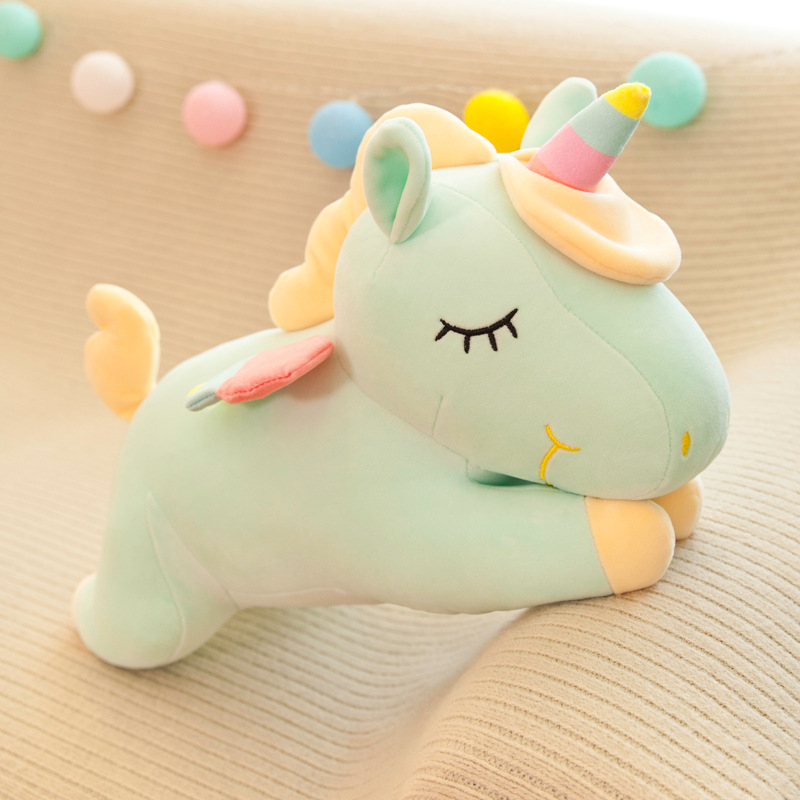 Belle poupée licorne arc-en-ciel en peluche, grande poupée, oreiller de couchage, cadeau en gros