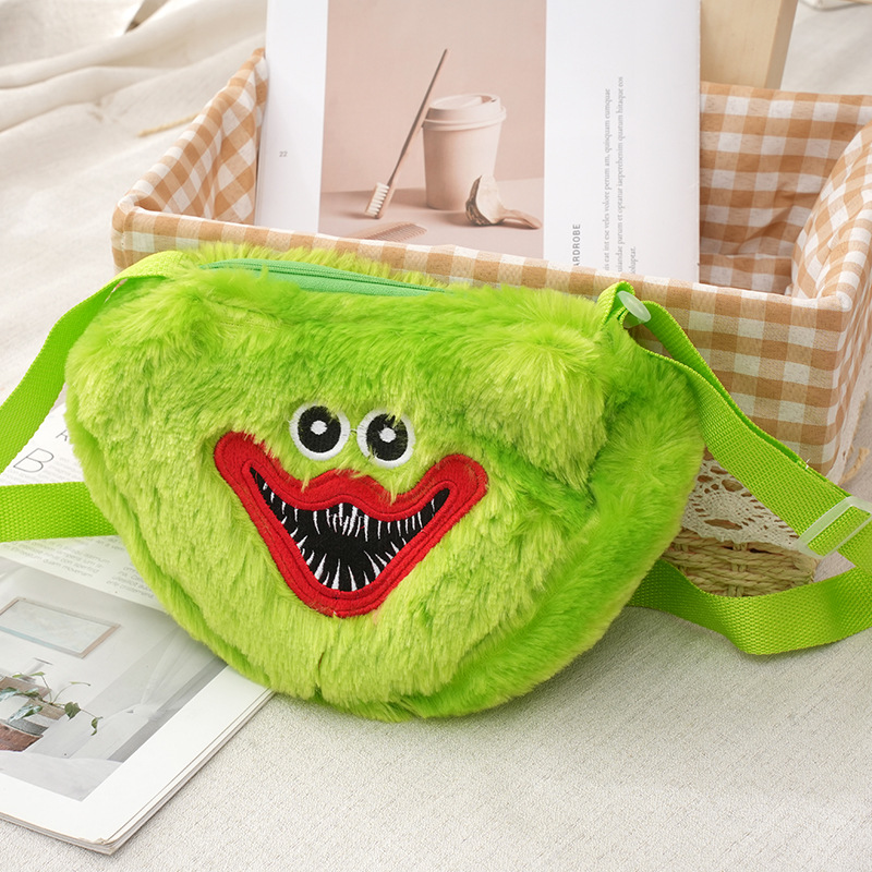 Manufacturers wholesale 22cm 7-color huggy wuggy backpack one-shoulder satchel cartoon game peripheral backpack zero wallet children's gift