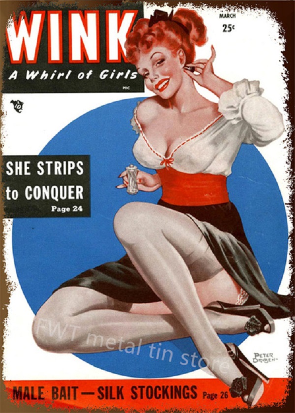 Pin Up Girl Metal Tin Signs Vintage Poster Wall Art målning Bar Pub Cafe Shop Home Decor Sexig Lady Poster Plate Plaque 30x20cm W03