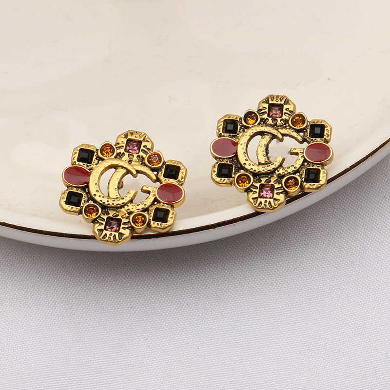 20% off all items 2023 New Luxury High Quality Fashion Jewelry for Han colored stone temperament personality New Niche Earrings