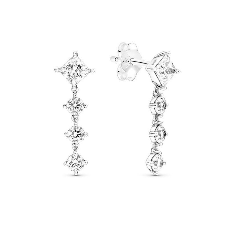 High Quality Sterling Silver Pandora Charm Earrings Christmas New Earrings Earrings Sapphire Suitable for Fashionable Women