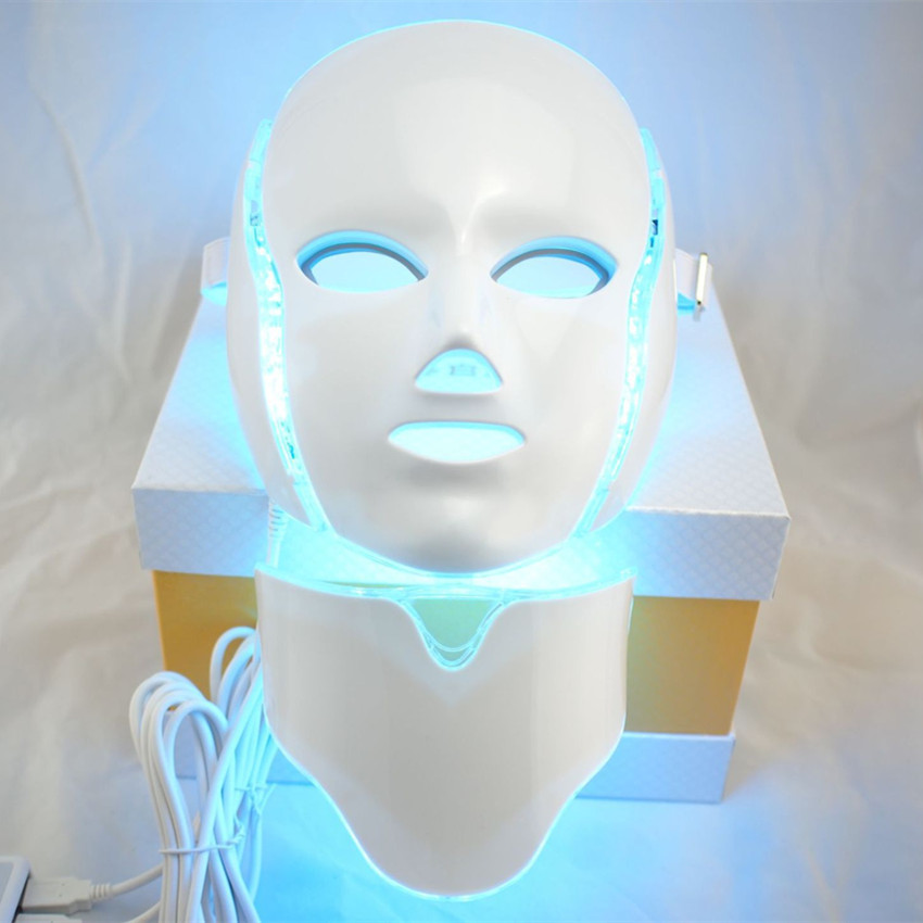 Kolor LED Piękno Maska twarzy Photon odmładzanie siedmiokolorowe spektrometr szyi domowy instrument piękności maski twarzy