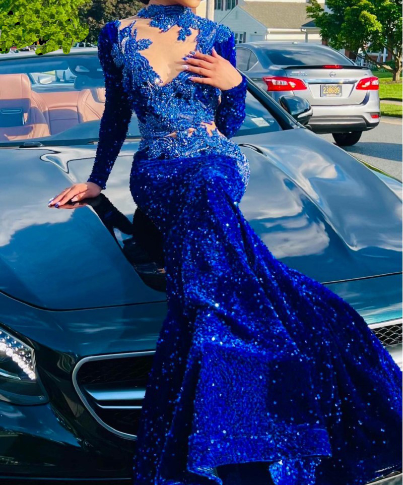 Glam Royal Blue Prom Dress 2023 For Black Girl