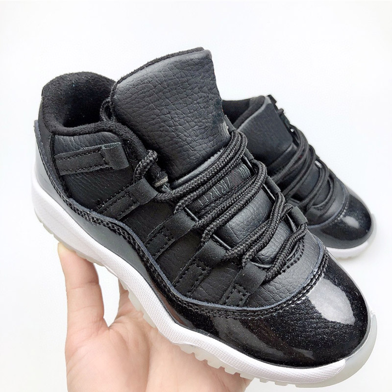 Sapatos cool cinza crianças 11s Black Boys Grey Sneaker 11s J Designer Basquete Treinadores de cerejeira bebê garoto jovem infantil infantil menino menina Big Space Jam