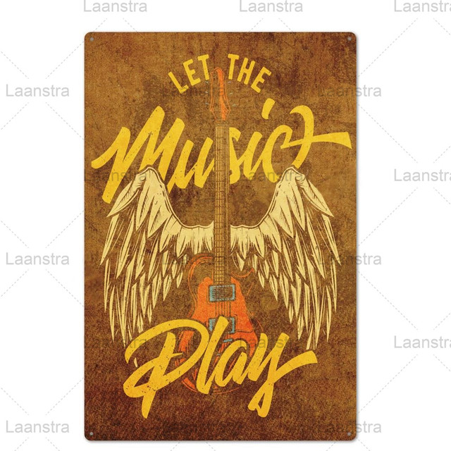 Metal Tin Sign Retro музыкальная рок -рок