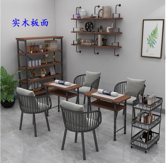 Nordic Dali dresser makeup table salon equipment furniture Nail Table single small simple Nail table double nail table and chair set 9-piece set