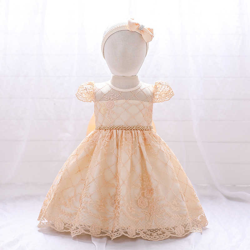 Robes de fille Infantile bébé mariage fleur fille robe élégante Bowknot dentelle princesse venir robe de fête d'anniversaire formelle robes de bal pour enfants