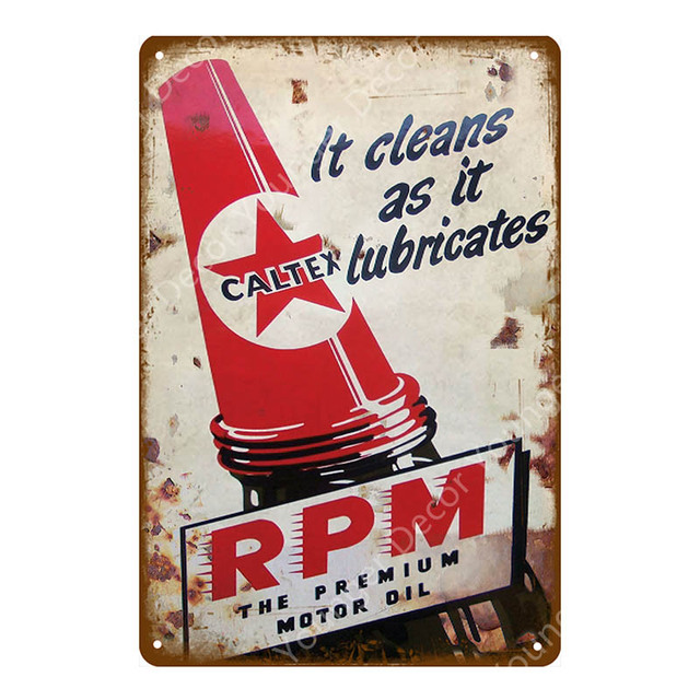 Vintage Motoröl Blechschild Benzin Metallschilder Blechposter Retro Bar Pub Garage Dekor Tankstelle Dekorative Wand personalisierte Kunstdekoration Plakette Größe 30 x 20 cm w02