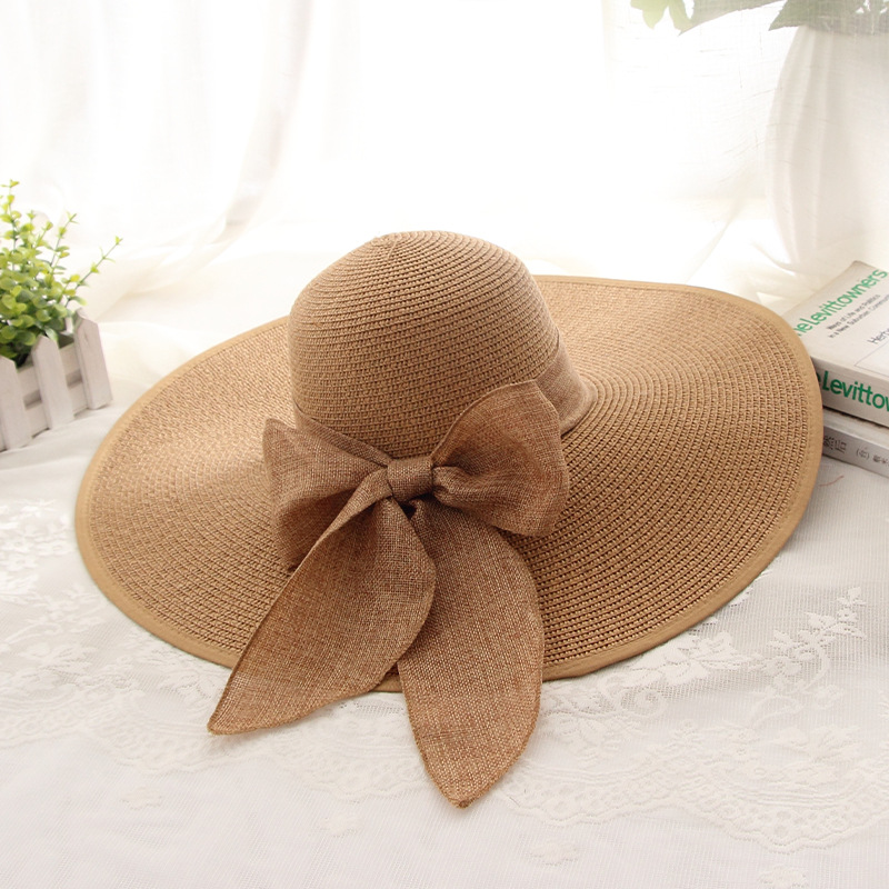 Zomer zonnebrandcrème Strohoed 15 cm breed rand zonneschade hoed strand strand vakantie zon hoed opvouwbare hoed dh-rl053