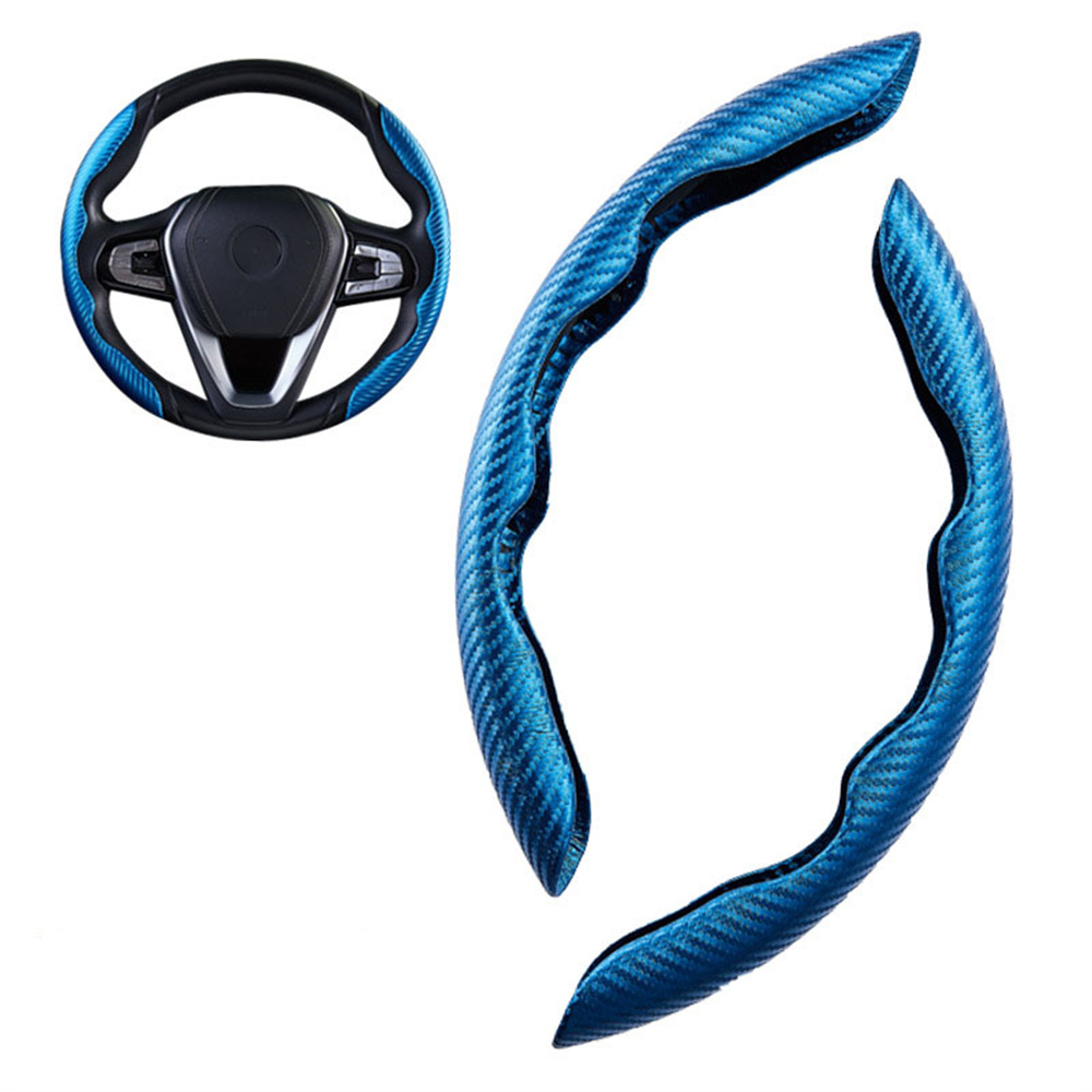 Universal Car Steering Wheel Booster Cover Carbon Fiber Look Non-Slip Interior Decoration Accessories for Auto Deco