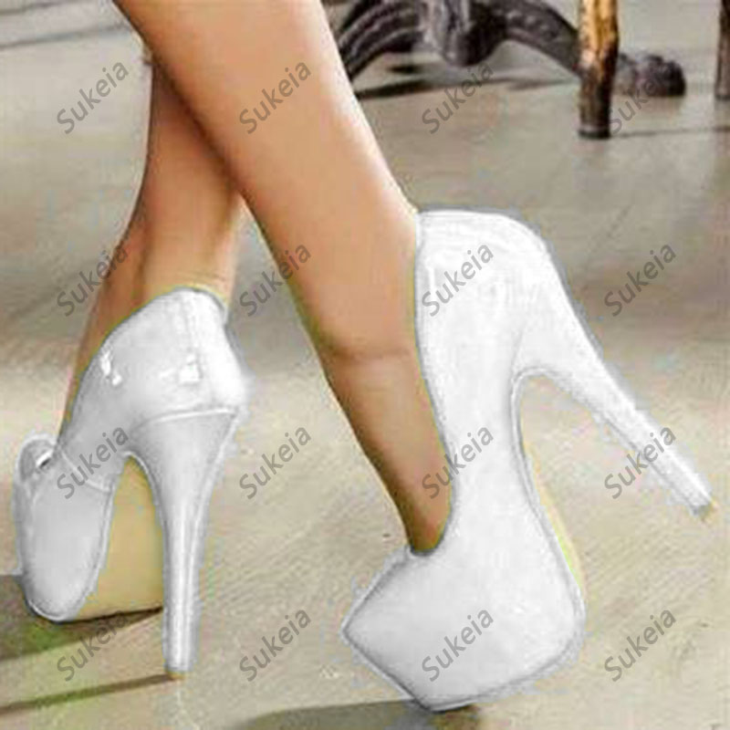 Sukeia New Fashion Women Pumps Patent Leather Round Toe Sexy Stiletto Heels Pretty Green Party Shoes Ladies Plus 미국 크기 5-20