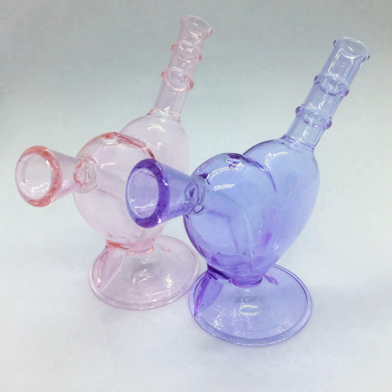 Mini Girl kleurrijke dikke glazen bubbler pijpen filter liefde hart zwaarden droge kruiden tabak preroll rollende sigaretten sigaar houder waterpijp bong rookbuis