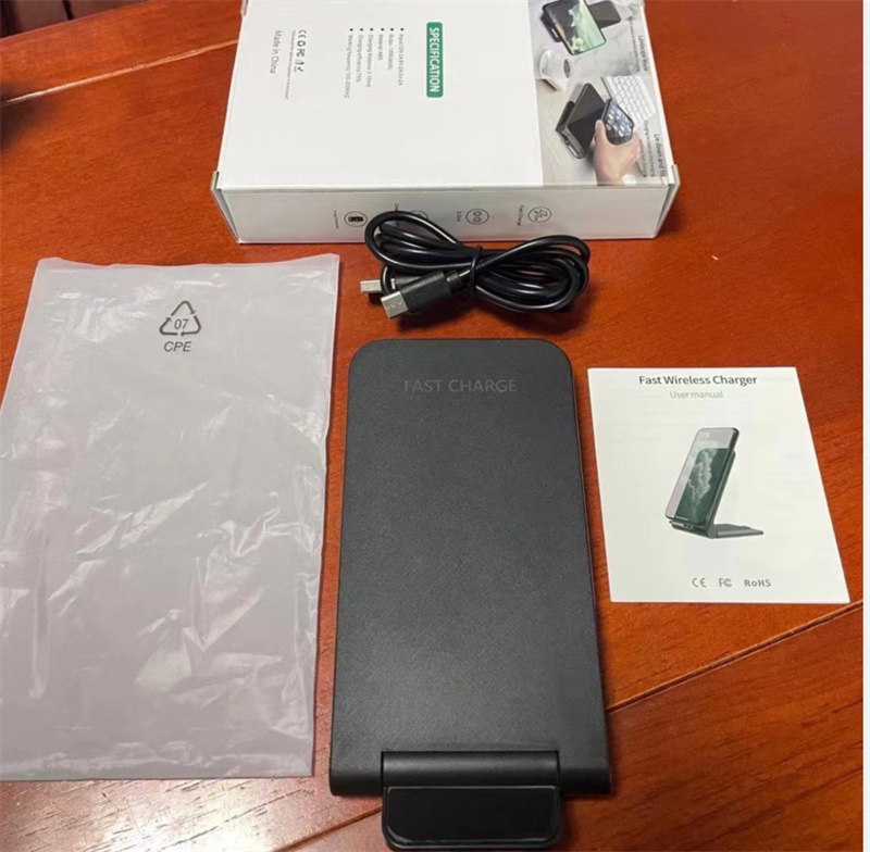 Faltbare 15W Qi Wireless-Ladestation Faltständer Schnellladehalterung für Samsung S10 S20 USB-C-Telefonladung für iPhone 14 13 Mobiltelefon