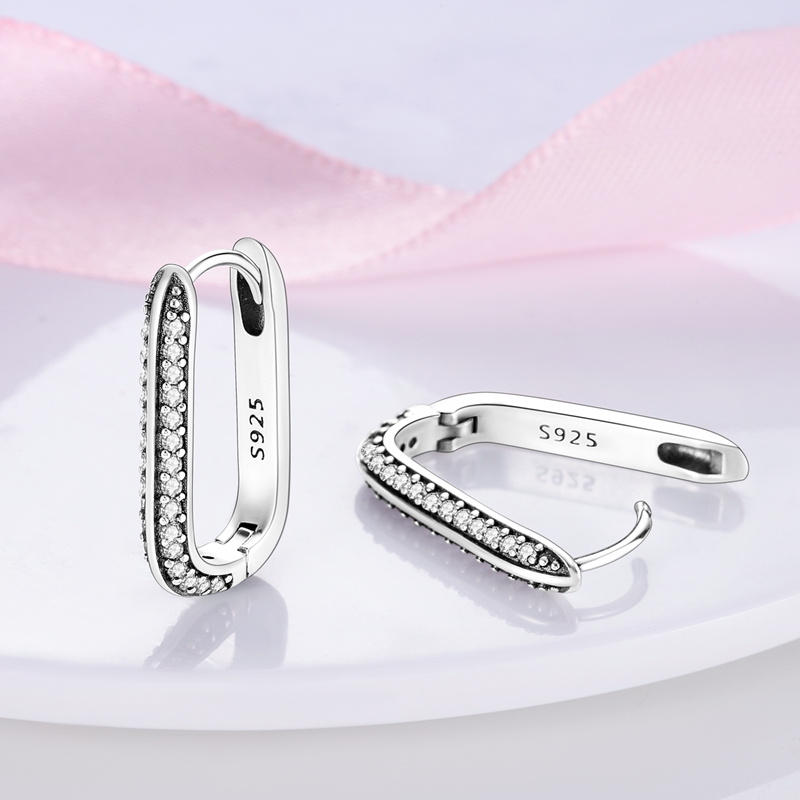 925 Silver Fit Kolczyki Pandora Crystal moda biżuteria Biżuter